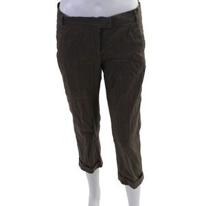 'S Max Mara Womens Mid Rise Cuffed Slim Leg Pants Bark Brown Size Small
